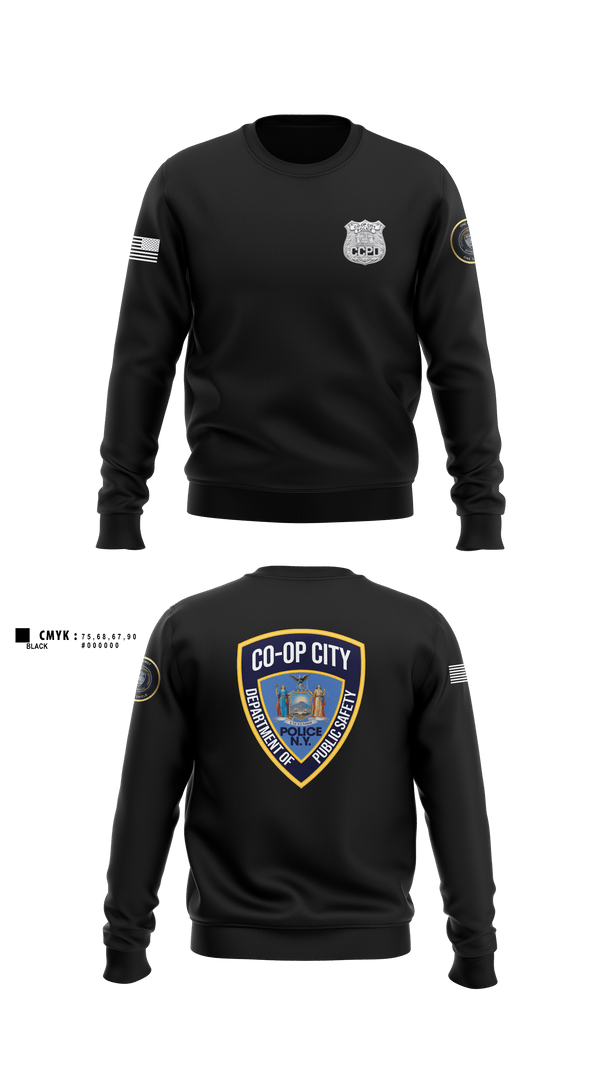 Crew Neck Sweatshirt, Co-op City Police Department, Police, Teamtime, Team time, sublimation, custom sports apparel, team uniforms, spirit wear, spiritwear, sports uniforms, custom shirts, team store, custom team store, fundraiser sports, apparel fundraiser
