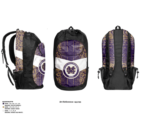 Gear Bag, Madison County High School Cross Country, Cross Country, Teamtime, Team time, sublimation, custom sports apparel, team uniforms, spirit wear, spiritwear, sports uniforms, custom shirts, team store, custom team store, fundraiser sports, apparel fundraiser