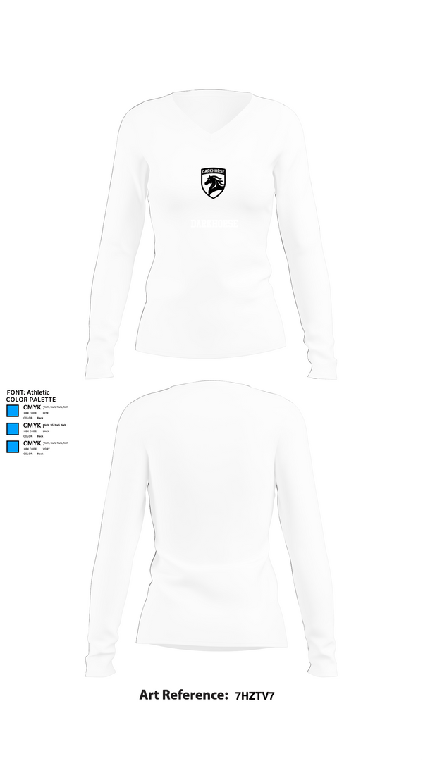 Womens Long Sleeve Vneck Shirt, DARKHORSE, , Teamtime, Team time, sublimation, custom sports apparel, team uniforms, spirit wear, spiritwear, sports uniforms, custom shirts, team store, custom team store, fundraiser sports, apparel fundraiser