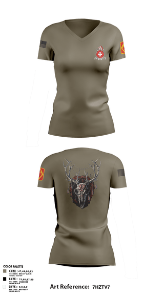 Womens Short Sleeve Vneck Shirt, Bravo 1st BN 14th FAR1-14 FAR, Army, Teamtime, Team time, sublimation, custom sports apparel, team uniforms, spirit wear, spiritwear, sports uniforms, custom shirts, team store, custom team store, fundraiser sports, apparel fundraiser