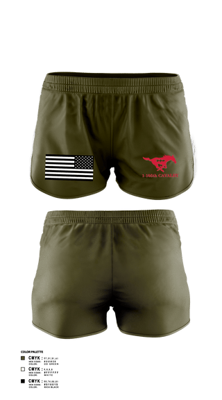 Womens Shorts, 1-105th Cavalry, National Guard, Teamtime, Team time, sublimation, custom sports apparel, team uniforms, spirit wear, spiritwear, sports uniforms, custom shirts, team store, custom team store, fundraiser sports, apparel fundraiser