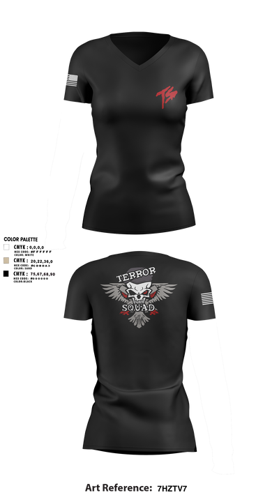 Terro Squad 89875983 Women's Short Sleeve V-neck Shirt - 6