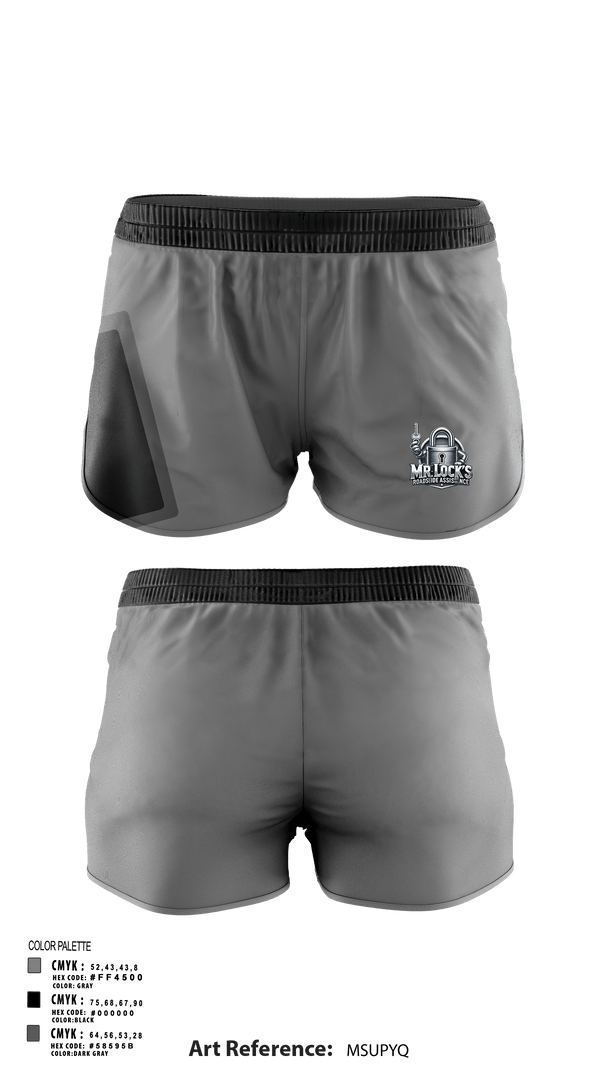 Womens Shorts, MR. Locks RoadSide Assistance, , Teamtime, Team time, sublimation, custom sports apparel, team uniforms, spirit wear, spiritwear, sports uniforms, custom shirts, team store, custom team store, fundraiser sports, apparel fundraiser
