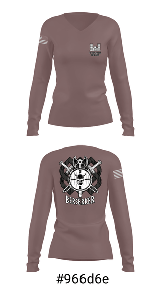 Women's Long Sleeve Vneck Shirt, B TRP 278th RES ACR, National Guard, Teamtime, Team time, sublimation, custom sports apparel, team uniforms, spirit wear, spiritwear, sports uniforms, custom shirts, team store, custom team store, fundraiser sports, apparel fundraiser