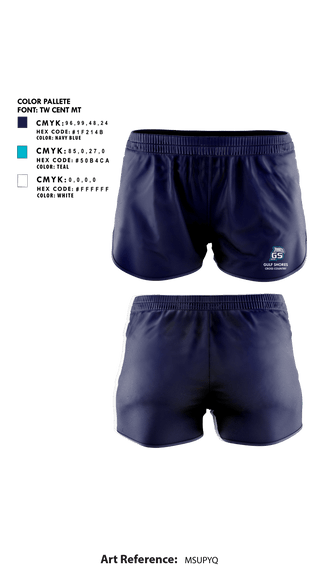 Womens Shorts, Gulf Shores High School Cross Country, Cross Country, Teamtime, Team time, sublimation, custom sports apparel, team uniforms, spirit wear, spiritwear, sports uniforms, custom shirts, team store, custom team store, fundraiser sports, apparel fundraiser