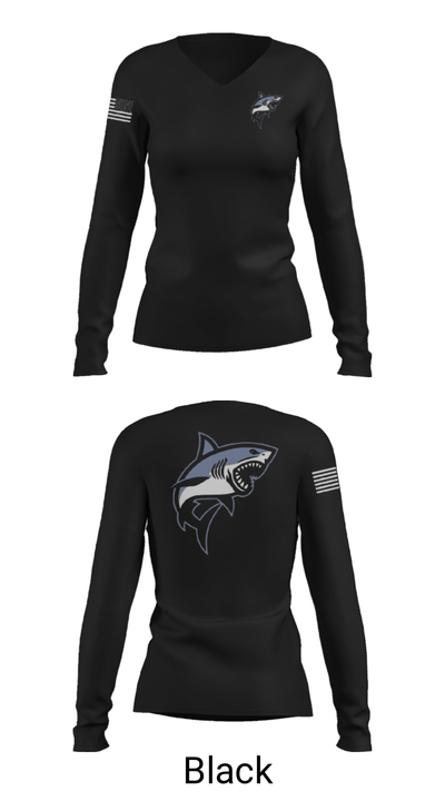 Great white guns 55052076 Women's Long Sleeve V-neck Shirt - 37