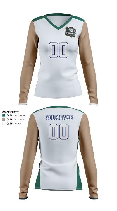 John P Stevens High School Volleyball 47771719 Women's Long Sleeve V-neck Shirt - 43