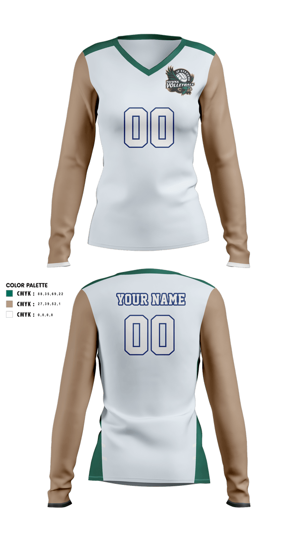 Women's Long Sleeve Vneck Shirt, John P Stevens High School Volleyball, Women's Volleyball, Teamtime, Team time, sublimation, custom sports apparel, team uniforms, spirit wear, spiritwear, sports uniforms, custom shirts, team store, custom team store, fundraiser sports, apparel fundraiser