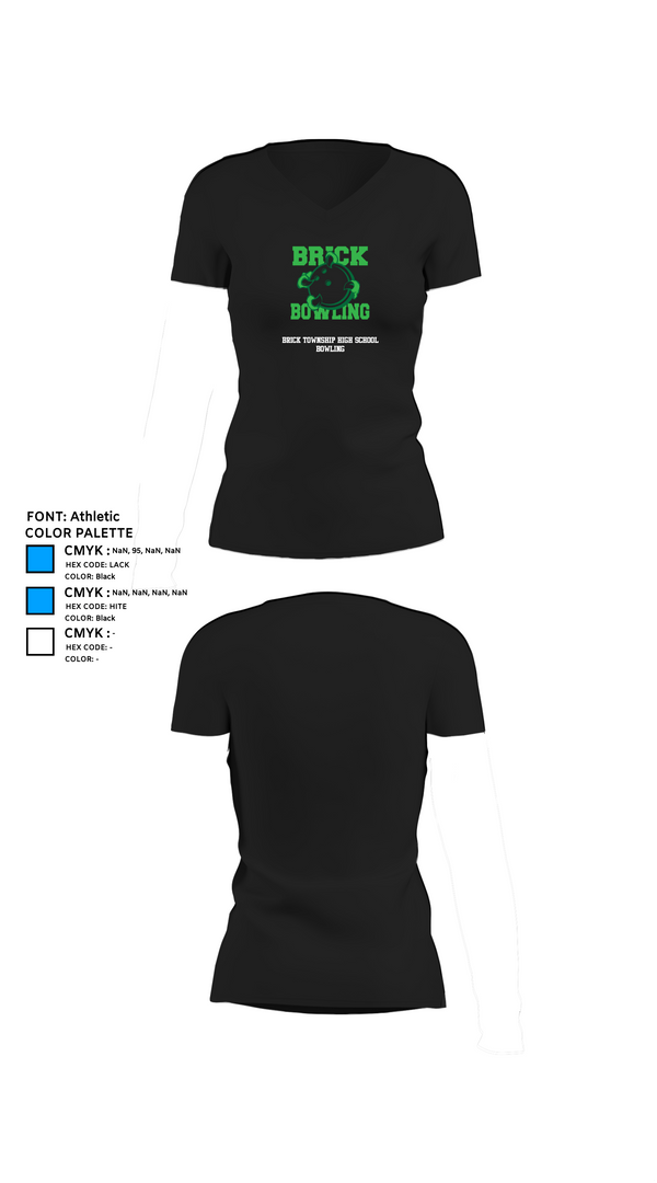 Womens Short Sleeve Vneck Shirt, Brick Township High School Bowling, Bowling, Teamtime, Team time, sublimation, custom sports apparel, team uniforms, spirit wear, spiritwear, sports uniforms, custom shirts, team store, custom team store, fundraiser sports, apparel fundraiser
