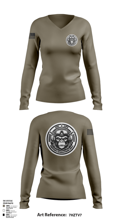 SMTC 35310311 Women's Long Sleeve V-neck Shirt - 162