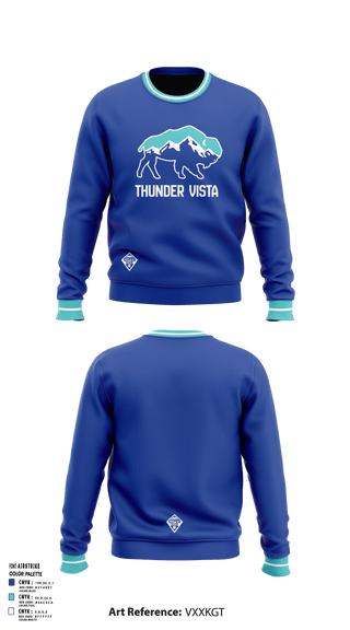 Crew Neck Sweatshirt, Thunder Vista MS, Spirit Store, Teamtime, Team time, sublimation, custom sports apparel, team uniforms, spirit wear, spiritwear, sports uniforms, custom shirts, team store, custom team store, fundraiser sports, apparel fundraiser