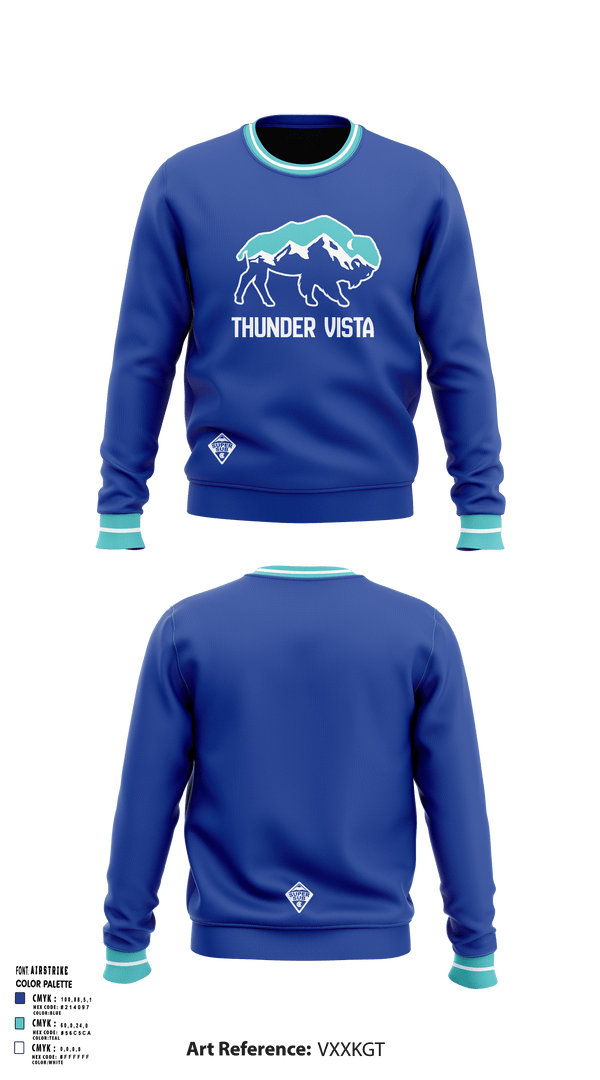 Crew Neck Sweatshirt, Thunder Vista MS, Spirit Store, Teamtime, Team time, sublimation, custom sports apparel, team uniforms, spirit wear, spiritwear, sports uniforms, custom shirts, team store, custom team store, fundraiser sports, apparel fundraiser