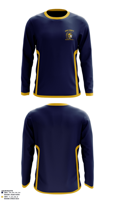 Kent County High School Basketball 74616649 Long Sleeve Performance Shirt - 1