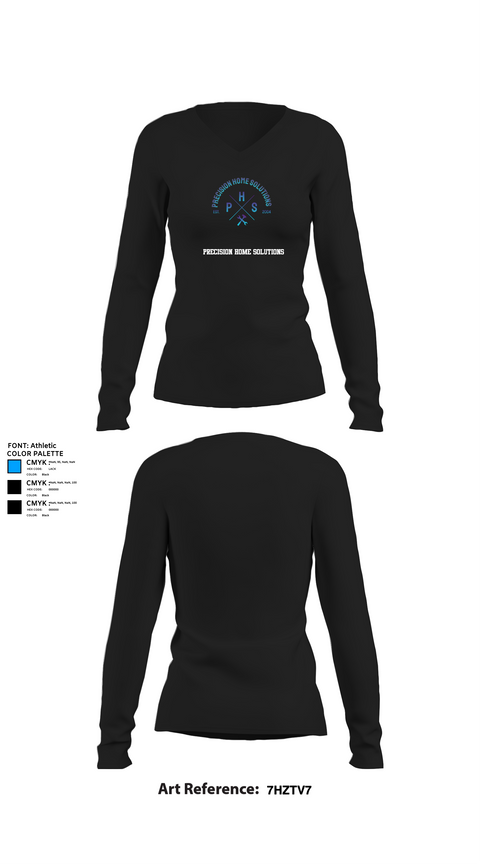 Womens Long Sleeve Vneck Shirt, Precision home solutions, , Teamtime, Team time, sublimation, custom sports apparel, team uniforms, spirit wear, spiritwear, sports uniforms, custom shirts, team store, custom team store, fundraiser sports, apparel fundraiser