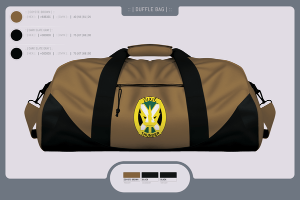 Duffle Bag, Charlie Company, National Guard, Teamtime, Team time, sublimation, custom sports apparel, team uniforms, spirit wear, spiritwear, sports uniforms, custom shirts, team store, custom team store, fundraiser sports, apparel fundraiser
