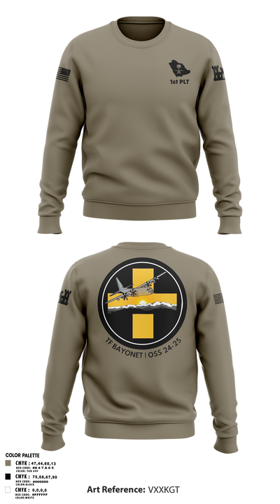 B Co 766 EN BeB 1st Platoon Armored Turtles Crew Neck Sweatshirt - 13