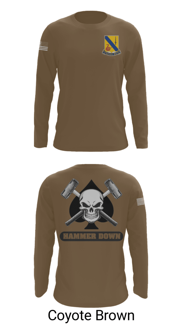 Long Sleeve Performance Shirt, 2-14 CAV ACE HIGH, Army, Teamtime, Team time, sublimation, custom sports apparel, team uniforms, spirit wear, spiritwear, sports uniforms, custom shirts, team store, custom team store, fundraiser sports, apparel fundraiser