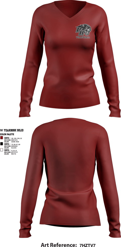 Womens Long Sleeve Vneck Shirt, Panthers Volleyball, Women's Volleyball, Teamtime, Team time, sublimation, custom sports apparel, team uniforms, spirit wear, spiritwear, sports uniforms, custom shirts, team store, custom team store, fundraiser sports, apparel fundraiser