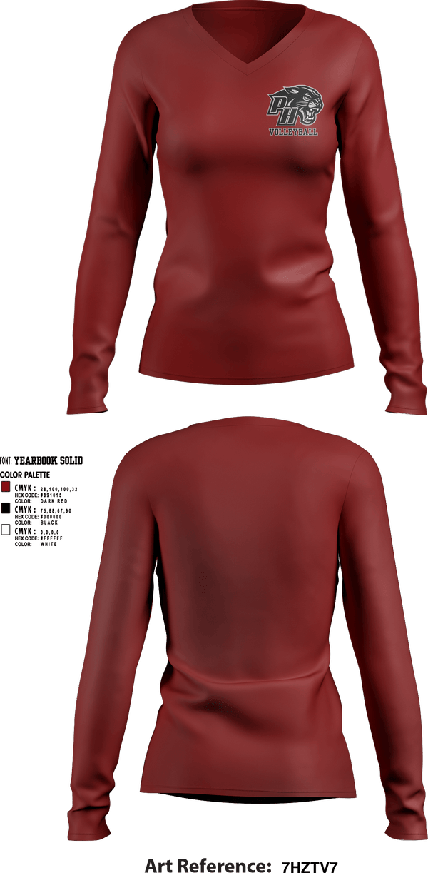 Womens Long Sleeve Vneck Shirt, Panthers Volleyball, Women's Volleyball, Teamtime, Team time, sublimation, custom sports apparel, team uniforms, spirit wear, spiritwear, sports uniforms, custom shirts, team store, custom team store, fundraiser sports, apparel fundraiser