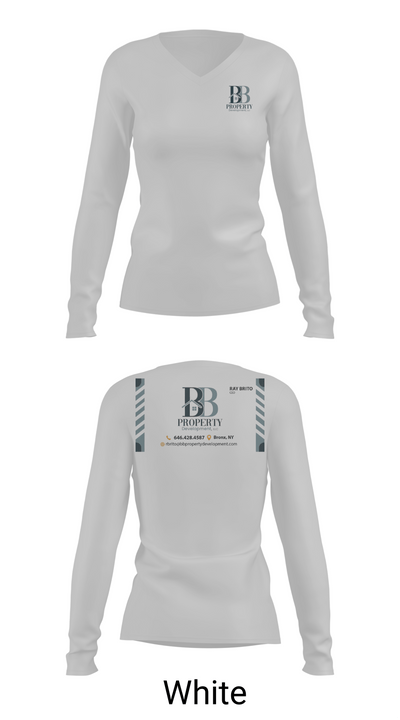 BB PROPERTY DEVELOPMENT 19213306 Women's Long Sleeve V-neck Shirt - 16