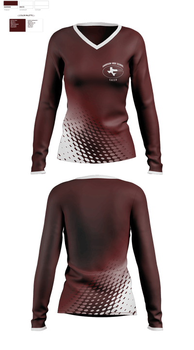 Garrison High School Cheer 26596876 Women's Long Sleeve V-neck Shirt - 1