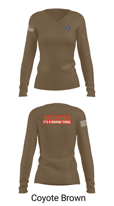 1st Marine Regiment 32808075 Women's Long Sleeve V-neck Shirt - 21