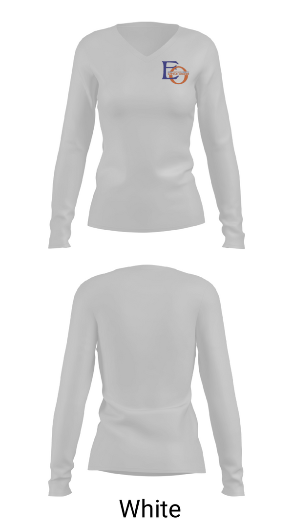 Women's Long Sleeve Vneck Shirt, East Orange County Little League, Baseball, Teamtime, Team time, sublimation, custom sports apparel, team uniforms, spirit wear, spiritwear, sports uniforms, custom shirts, team store, custom team store, fundraiser sports, apparel fundraiser