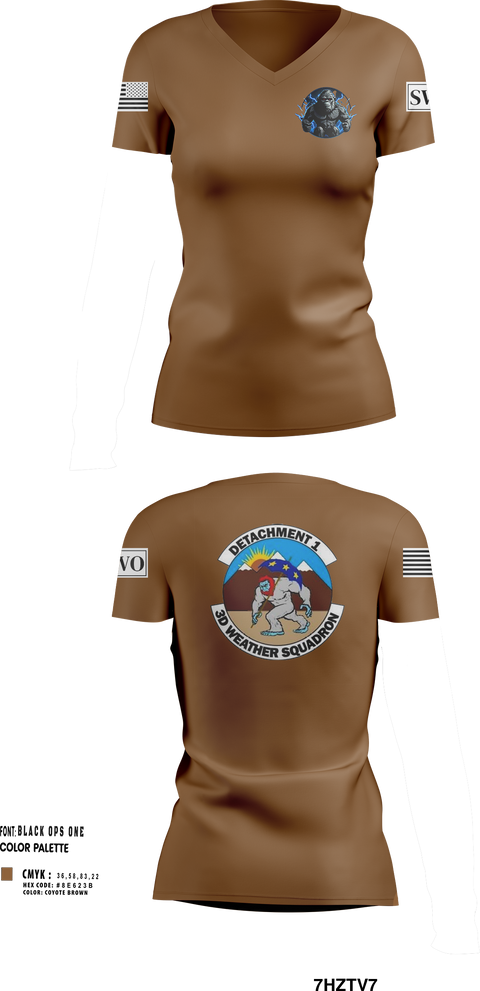 Womens Short Sleeve Vneck Shirt, Detachment 1, 3rd Combat wx Sqd, Air Force, Teamtime, Team time, sublimation, custom sports apparel, team uniforms, spirit wear, spiritwear, sports uniforms, custom shirts, team store, custom team store, fundraiser sports, apparel fundraiser