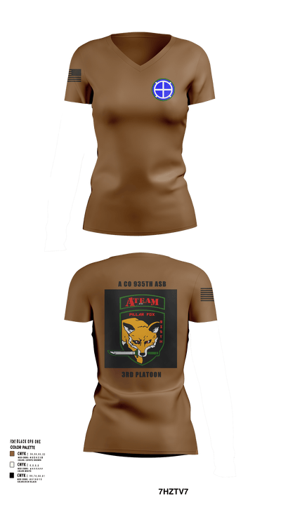 A co 935th ASB 3rd Platoon 87563624 Women's Short Sleeve V-neck Shirt - 129