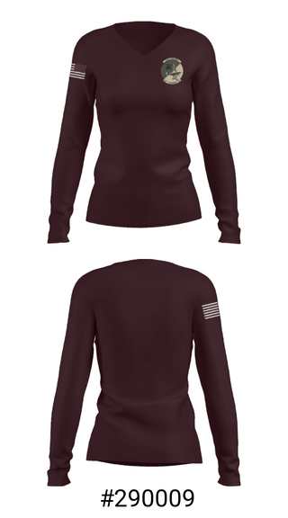 Women's Long Sleeve Vneck Shirt, Charlie C 1-158th AHB, Army, Teamtime, Team time, sublimation, custom sports apparel, team uniforms, spirit wear, spiritwear, sports uniforms, custom shirts, team store, custom team store, fundraiser sports, apparel fundraiser