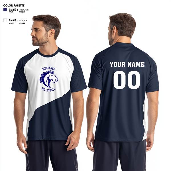 Short Sleeve Performance Shirt, Mustangs Volleyball, Men's Volleyball, Teamtime, Team time, sublimation, custom sports apparel, team uniforms, spirit wear, spiritwear, sports uniforms, custom shirts, team store, custom team store, fundraiser sports, apparel fundraiser