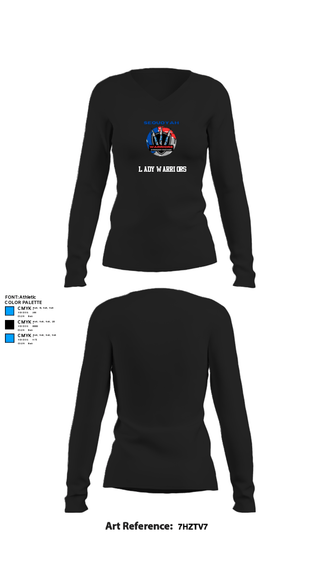 Womens Long Sleeve Vneck Shirt, Lady Warriors, Women's Volleyball, Teamtime, Team time, sublimation, custom sports apparel, team uniforms, spirit wear, spiritwear, sports uniforms, custom shirts, team store, custom team store, fundraiser sports, apparel fundraiser
