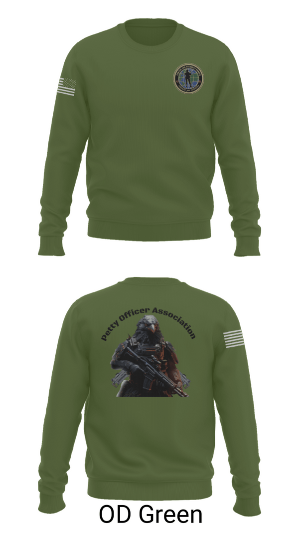 Crew Neck Sweatshirt, Center for Security Forces Detachment Chesapeake, Navy, Teamtime, Team time, sublimation, custom sports apparel, team uniforms, spirit wear, spiritwear, sports uniforms, custom shirts, team store, custom team store, fundraiser sports, apparel fundraiser