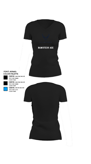 Women's Short Sleeve Vneck Shirt, Ramstein AGE, , Teamtime, Team time, sublimation, custom sports apparel, team uniforms, spirit wear, spiritwear, sports uniforms, custom shirts, team store, custom team store, fundraiser sports, apparel fundraiser