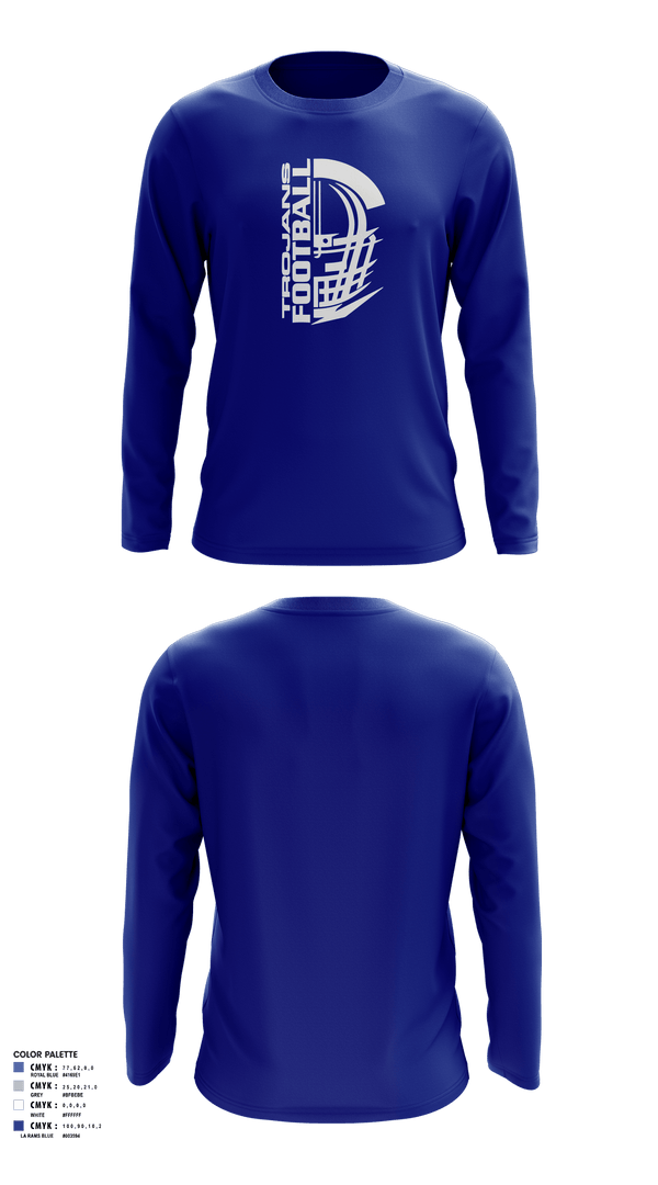 Long Sleeve Performance Shirt, Orland Jr Trojans Football, Football, Teamtime, Team time, sublimation, custom sports apparel, team uniforms, spirit wear, spiritwear, sports uniforms, custom shirts, team store, custom team store, fundraiser sports, apparel fundraiser