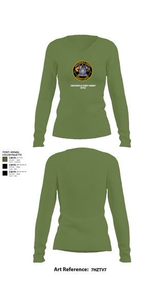 Womens Long Sleeve Vneck Shirt 1, Chesterfield County Sheriff Office, Police, Teamtime, Team time, sublimation, custom sports apparel, team uniforms, spirit wear, spiritwear, sports uniforms, custom shirts, team store, custom team store, fundraiser sports, apparel fundraiser