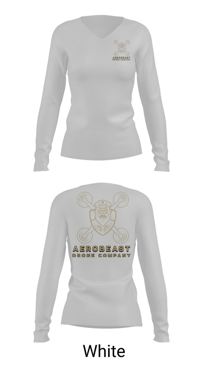 AeroBeast 64467667 Women's Long Sleeve V-neck Shirt - 16