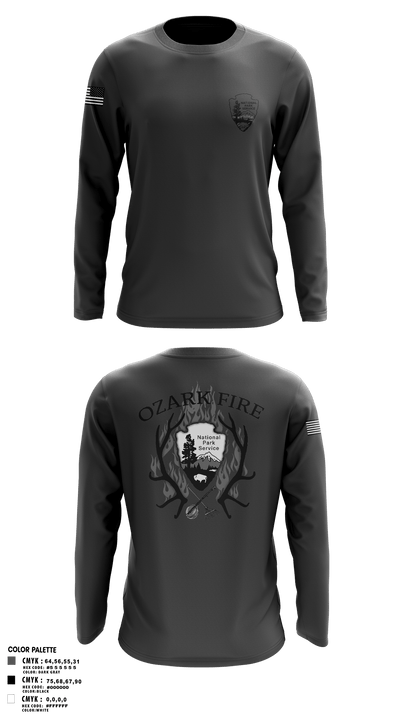 OZARK FIRE 56967541 Long Sleeve Performance Polo - 100