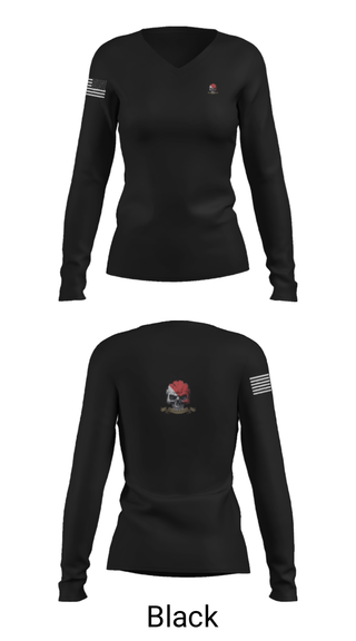 Women's Long Sleeve Vneck Shirt, Bonecrushers, , Teamtime, Team time, sublimation, custom sports apparel, team uniforms, spirit wear, spiritwear, sports uniforms, custom shirts, team store, custom team store, fundraiser sports, apparel fundraiser