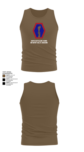 Tank Top, 100th Battalion 442nd Infantry Delta dragons, Army, Teamtime, Team time, sublimation, custom sports apparel, team uniforms, spirit wear, spiritwear, sports uniforms, custom shirts, team store, custom team store, fundraiser sports, apparel fundraiser
