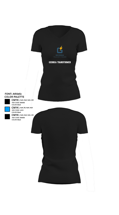 Georgia transformerGeorgia transformer 83211310 Women's Short Sleeve V-neck Shirt - 23