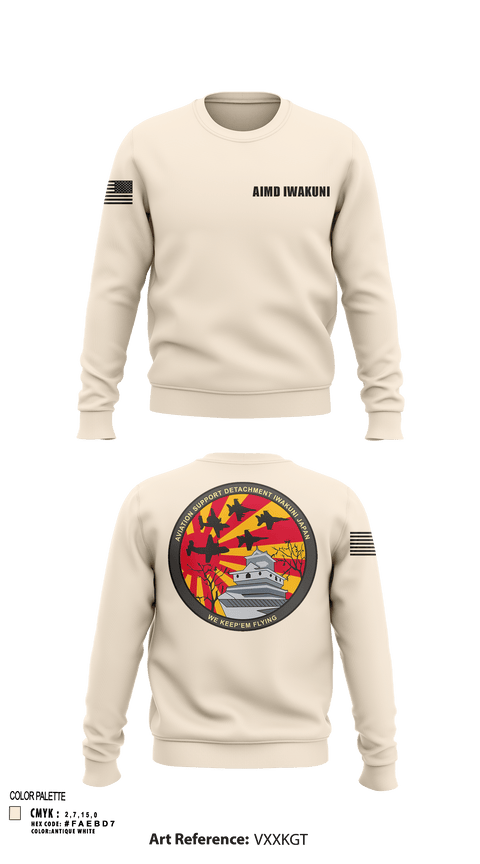 Crew Neck Sweatshirt, AIMD Iwakuni, Navy, Teamtime, Team time, sublimation, custom sports apparel, team uniforms, spirit wear, spiritwear, sports uniforms, custom shirts, team store, custom team store, fundraiser sports, apparel fundraiser