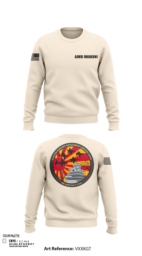 Crew Neck Sweatshirt, AIMD Iwakuni, Navy, Teamtime, Team time, sublimation, custom sports apparel, team uniforms, spirit wear, spiritwear, sports uniforms, custom shirts, team store, custom team store, fundraiser sports, apparel fundraiser
