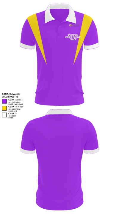 Robinson Middle School Track 2312219 Short Sleeve Performance Polo - 24