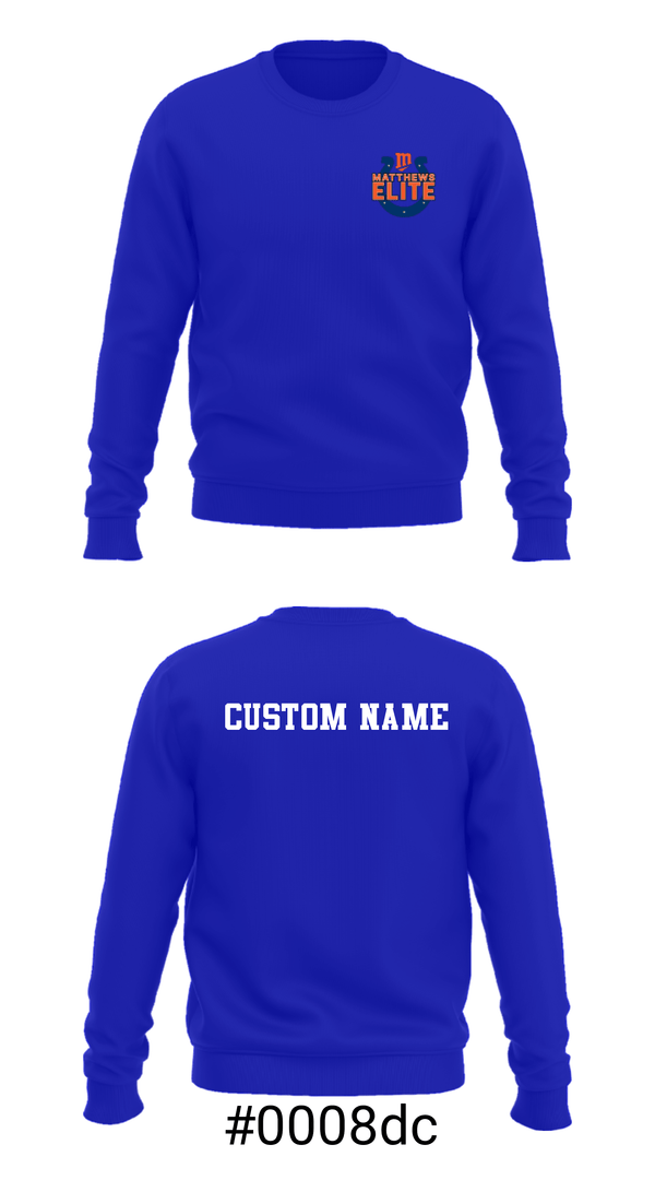 Crew Neck Sweatshirt, Matthews Elite, Football, Teamtime, Team time, sublimation, custom sports apparel, team uniforms, spirit wear, spiritwear, sports uniforms, custom shirts, team store, custom team store, fundraiser sports, apparel fundraiser