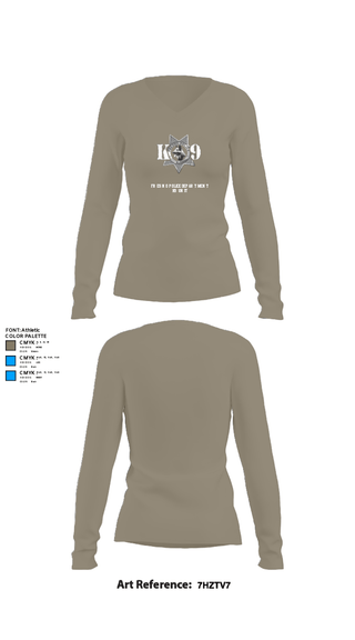 Womens Long Sleeve Vneck Shirt, Fresno Police Department K9 Unit, Police, Teamtime, Team time, sublimation, custom sports apparel, team uniforms, spirit wear, spiritwear, sports uniforms, custom shirts, team store, custom team store, fundraiser sports, apparel fundraiser