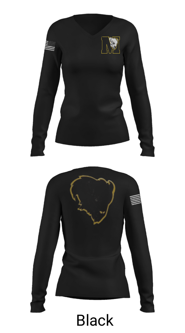 Womens Long Sleeve Vneck Shirt, McAlester Middle School Volleyball, Women's Volleyball, Teamtime, Team time, sublimation, custom sports apparel, team uniforms, spirit wear, spiritwear, sports uniforms, custom shirts, team store, custom team store, fundraiser sports, apparel fundraiser