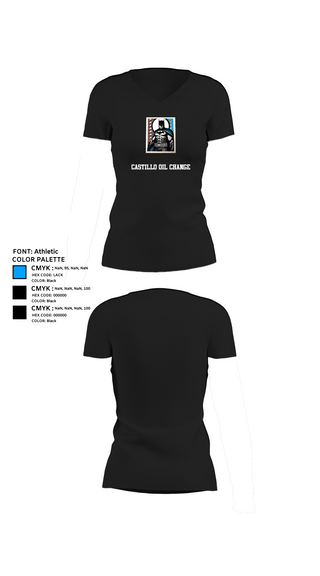 Womens Short Sleeve Vneck Shirt, Castillo oil change, , Teamtime, Team time, sublimation, custom sports apparel, team uniforms, spirit wear, spiritwear, sports uniforms, custom shirts, team store, custom team store, fundraiser sports, apparel fundraiser