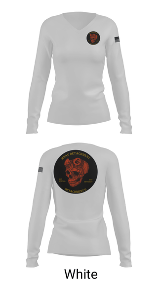 Women's Long Sleeve Vneck Shirt, DET 6, Marines, Teamtime, Team time, sublimation, custom sports apparel, team uniforms, spirit wear, spiritwear, sports uniforms, custom shirts, team store, custom team store, fundraiser sports, apparel fundraiser