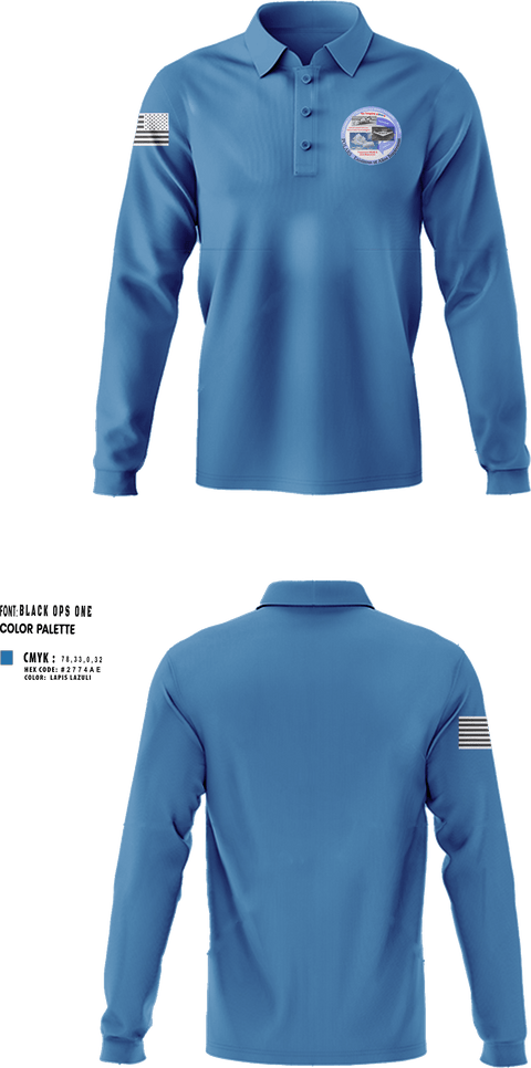 Long Sleeve Performance Polo, POLARS, Air Force, Teamtime, Team time, sublimation, custom sports apparel, team uniforms, spirit wear, spiritwear, sports uniforms, custom shirts, team store, custom team store, fundraiser sports, apparel fundraiser
